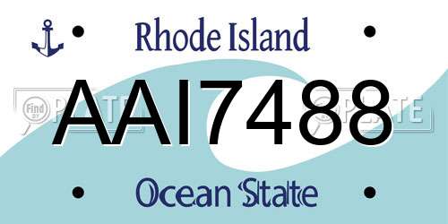 AAI7488 Rhode Island License Plate