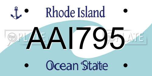 AAI795 Rhode Island License Plate