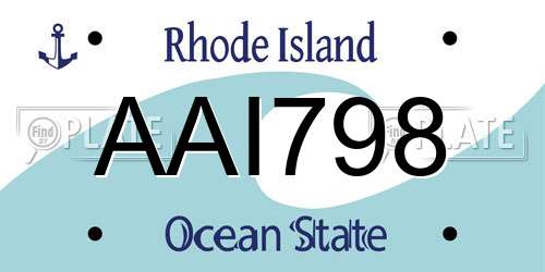 AAI798 Rhode Island License Plate