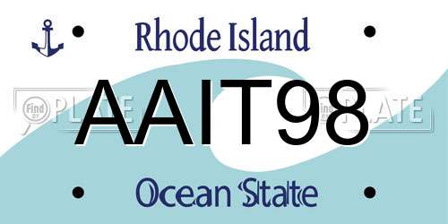 AAIT98 Rhode Island License Plate