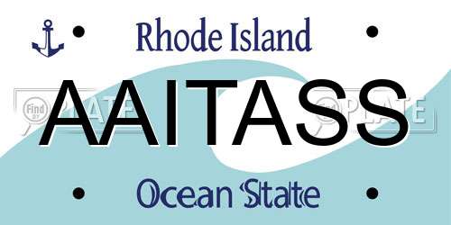 AAITASS Rhode Island License Plate