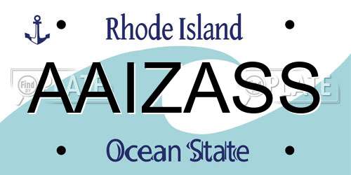 AAIZASS Rhode Island License Plate