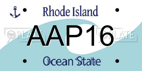AAP16 Rhode Island License Plate