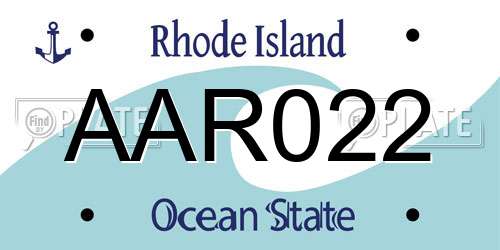 AAR022 Rhode Island License Plate