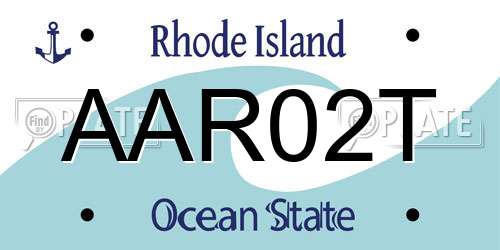 AAR02T Rhode Island License Plate