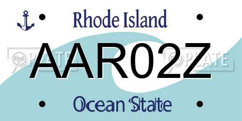 AAR02Z Rhode Island License Plate