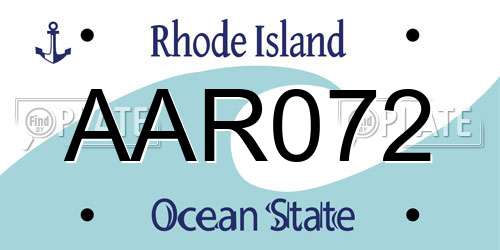 AAR072 Rhode Island License Plate