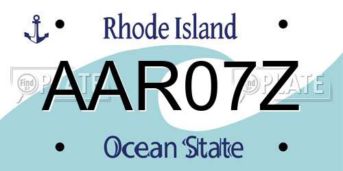 AAR07Z Rhode Island License Plate