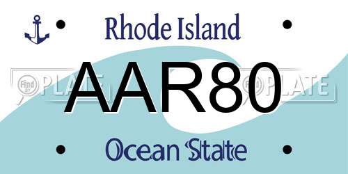 AAR80 Rhode Island License Plate