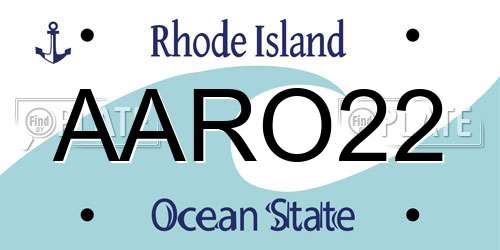 AARO22 Rhode Island License Plate