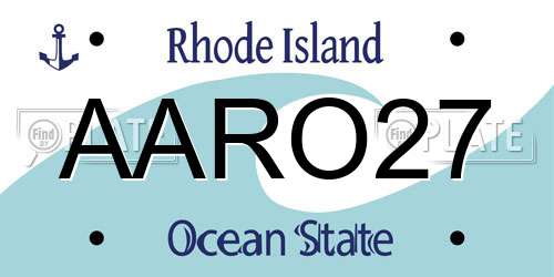 AARO27 Rhode Island License Plate