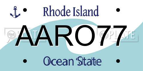 AARO77 Rhode Island License Plate
