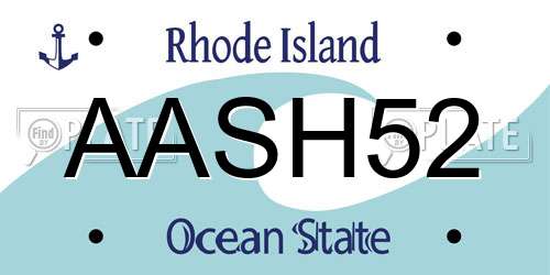 AASH52 Rhode Island License Plate