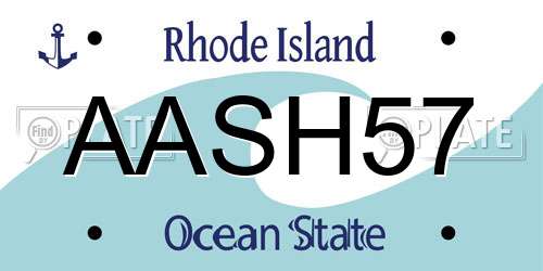 AASH57 Rhode Island License Plate
