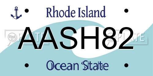 AASH82 Rhode Island License Plate