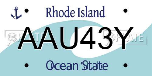 AAU43Y Rhode Island License Plate