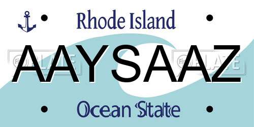 AAYSAAZ Rhode Island License Plate