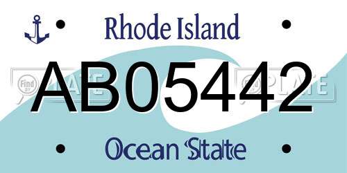 AB05442 Rhode Island License Plate