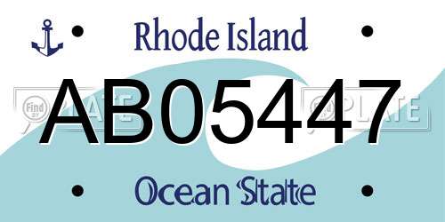 AB05447 Rhode Island License Plate