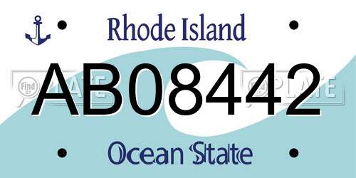 AB08442 Rhode Island License Plate
