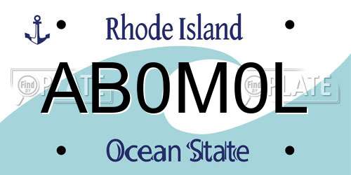AB0M0L Rhode Island License Plate