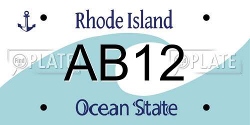 AB12 Rhode Island License Plate