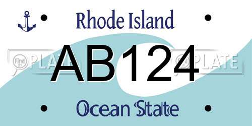 AB124 Rhode Island License Plate
