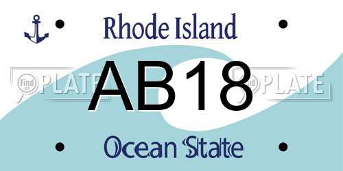 AB18 Rhode Island License Plate