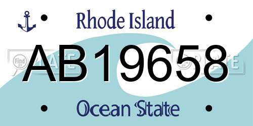 AB19658 Rhode Island License Plate