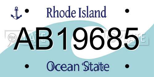 AB19685 Rhode Island License Plate