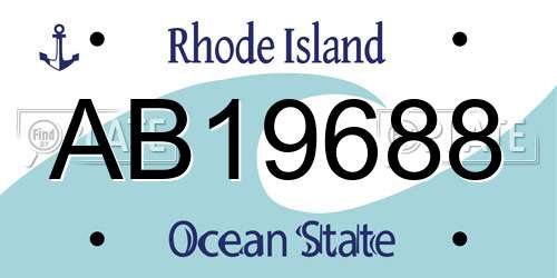 AB19688 Rhode Island License Plate