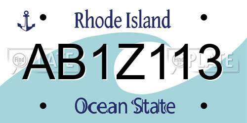 AB1Z113 Rhode Island License Plate