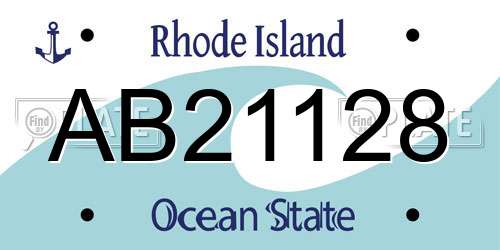 AB21128 Rhode Island License Plate