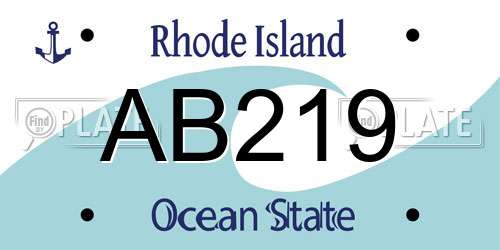 AB219 Rhode Island License Plate