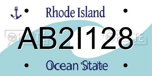 AB2I128 Rhode Island License Plate