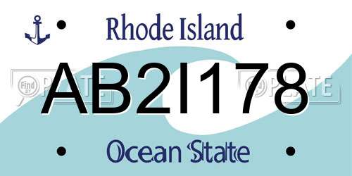 AB2I178 Rhode Island License Plate