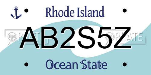 AB2S5Z Rhode Island License Plate