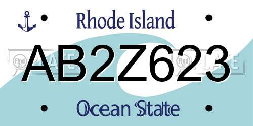 AB2Z623 Rhode Island License Plate