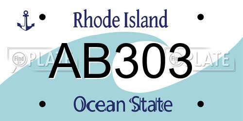 AB303 Rhode Island License Plate