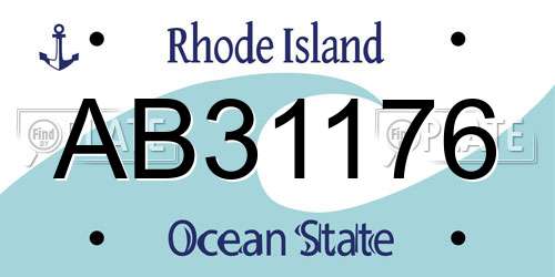 AB31176 Rhode Island License Plate