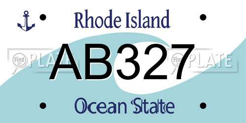 AB327 Rhode Island License Plate