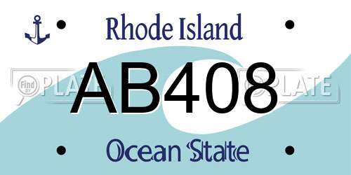 AB408 Rhode Island License Plate