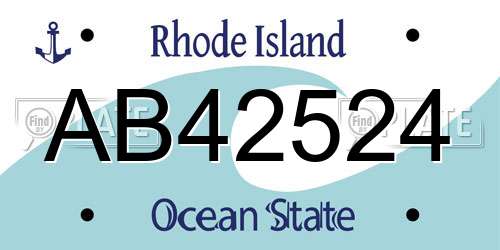 AB42524 Rhode Island License Plate