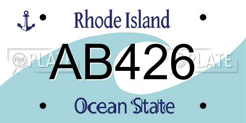AB426 Rhode Island License Plate