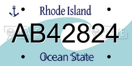 AB42824 Rhode Island License Plate