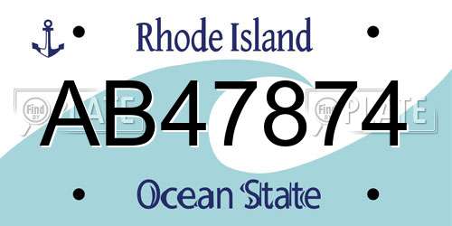 AB47874 Rhode Island License Plate