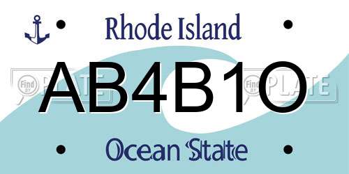 AB4B1O Rhode Island License Plate