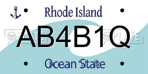 AB4B1Q Rhode Island License Plate