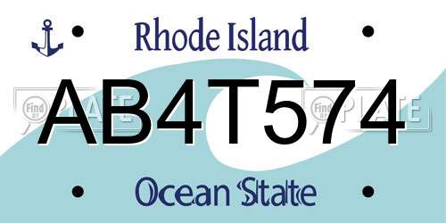 AB4T574 Rhode Island License Plate