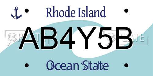 AB4Y5B Rhode Island License Plate